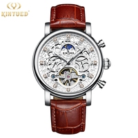 KINYUED J026 Herren Automatische mechanische Uhren Leder armband Mode Hochwertige Uhr für Herren