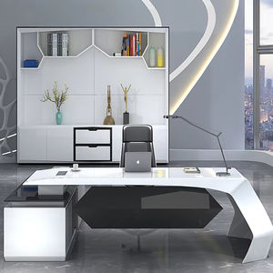 High-End Kantoormeubelleverancier Groot Bureau Ontwerpt Houten Manager Moderne Luxe Kantoortafel - Product Image 2