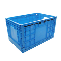 Conteneur pliable en HDPE empilable commercial pliable en plastique boîte à mailles de raisin d'oeuf conception ventilée caisses lavables