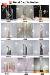 Candelabre de centre de table en métal doré et noir de qualité supérieure pour décoration de mariage - Product Image 3