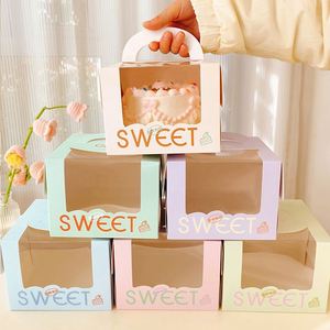 Custom Recyclable Personalized Square Birthday Cake Paper Box with Window and Cake Board UV Coating for Baby Food & Sushi - Product Image 2