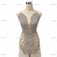 Ceinture de mariée haut de gamme, corsage perlé en cristal, patchs brodés de paillettes et strass, appliqués