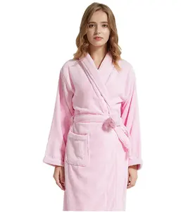 Hot Sale Fashion Custom 100% Cotton Terry Cloth Pink Bathrobe Towel
