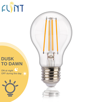 Ampoule LED A19 en verre de haute qualité, du crépuscule à l'aube, 800LM 1400LM 120V, avec capteur de lumière, pour la maison, l'hôtel, l'entrée, certifiée UL
