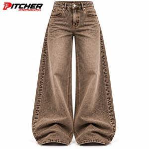 Jeans de Mezclilla Personalizados con Pedrería para Mujer, Corte Ancho, para Marcas de Boutique, Producción al por Mayor de Marca Privada - Product Image 5