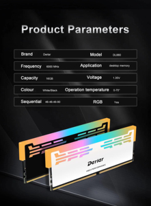 DDR5 Memoria <strong>Ram</strong> 32GB 16GBx2 6000MHz Ddr5 RGB <strong>Memory</strong> Strip for Desktop <strong>Memory</strong> - Product Image 3