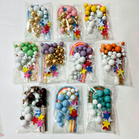 Offre Spéciale : Lot de 26 décorations de gâteau écologiques réutilisables en mousse souple (balles, étoiles, arc-en-ciel) pour anniversaires, baby showers et mariages