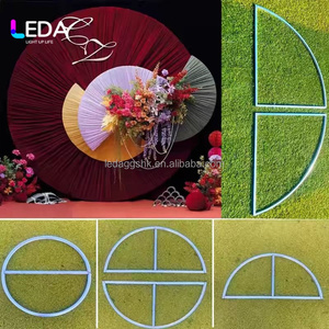ฉากหลังงานแต่งงานแบบกำหนดเอง LEDA Modern พร้อมโครงโลหะและผ้าสำหรับตกแต่งงานอีเว้นท์ ขนาดและสีตามสั่ง - Product Image 4