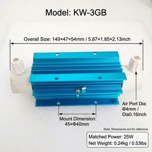 Tubo de ozono de cuarzo Kewei KW-3G Series 25W con refrigeración por aire, tubo de descarga de ozono de onda sinusoidal de <span class=keywords><strong>1</strong></span>-5KV 3G/H para uso medio en agua/acuicultura/fábrica - Product Image 4