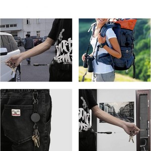 Portachiavi retrattile Heavy Duty-portachiavi retrattile con moschettone aggiornato chiusure a moschettone con cavo in acciaio - Product Image 5