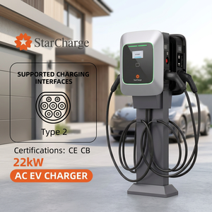 Starcharge Saturn Dual 22kW 44kW Puissance AC Totale IP55 IK10 Certifié MID Station de Recharge Intelligente OCPP pour Véhicules Électriques à Domicile et sur Site - Product Image 1
