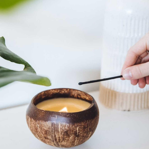 Bougie thérapeutique parfumée en coquille de noix de coco, cire de soja pure, longue durée de combustion, pour la méditation, le yoga, studio, fabrication sur mesure - Product Image 4