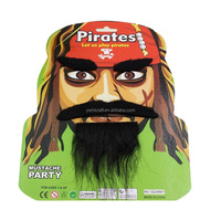 HLC Halloween Cosplay pirate moustache drôle barbe brune auto-adhésif 80S néon fête carnaval moustache pour scène de Performance