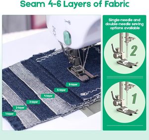 Máquina de Coser Doméstica Mini Ultimate de 12 Puntadas, Máquinas de Coser Eléctricas Portátiles para el Hogar, para Principiantes en la Confección de Ropa - Product Image 3