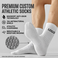 Chaussettes de sport pour hommes avec logo personnalisé, coussin de massage 3D, respirantes, en maille éponge, chaussettes de compression pour la course à pied, le fitness et le sport