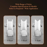 Rouleau de porte coulissante en bois, support en acier inoxydable 201 et 304, poulie à roulement en nylon de type U V H