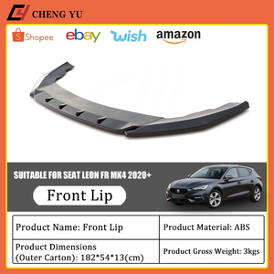 Splitter Paraurti Anteriore in ABS Nero Lucido e Effetto Carbonio per <span class=keywords><strong>Seat</strong></span> <span class=keywords><strong>Leon</strong></span> FR Mk4 2020+, Kit Carrozzeria Esterna, Accessorio Aerodinamico - Product Image 2
