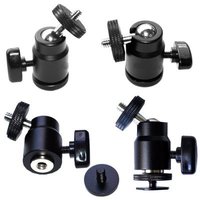 Kamera-Zubehör Universeller Mini-Stativadapterkopf 360 Grad Drehbarer Schwenkbarer 1/4" Blitzschuh-Kugelkopfhalter