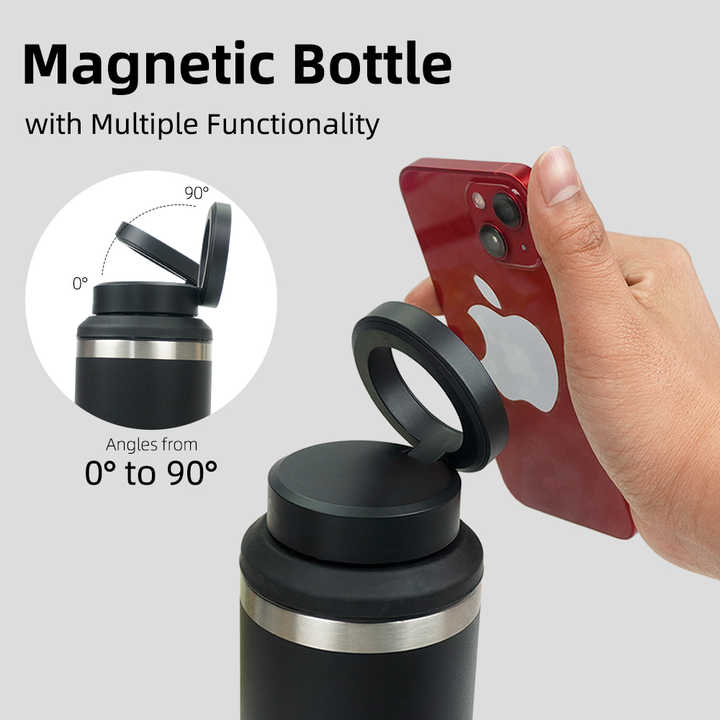 Light Green Premium 35oz Stainless Steel Insulated Sports Bottle with Magnetic Phone Holder Lid main image 0