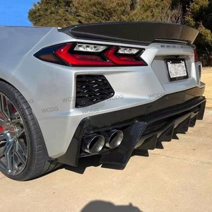 Sợi Carbon Phía Sau Bumper Khuếch Tán Cho Chevrolet Corvette C8 2019 + Tháng 4 Phong Cách Phía Sau Thấp Hơn Lip Khuếch Tán Spoiler Splitter Xe Bodykit - Product Image 5