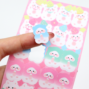 Pegatina de Animal de dibujos animados Kawaii para ordenador portátil, pegatina de papel decorativa para maleta y teléfono, corte de beso personalizado - Product Image 2