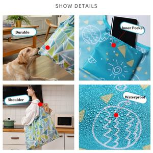 Bolsa de Compras Plegable Personalizada con Logotipo de Fábrica China, Bolsa de Nylon y Poliéster Portátil con Diseño de Dibujos Animados, Estilo Plegable - Product Image 2