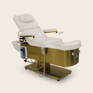 Multifunctional Hair Wash <b>Bed</b> With Adjustable Footrest PU Leather Salon Furniture Stainless Steel Basin Modern Design - Product Image 5