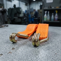 Sangle d'arrimage à cliquet haute ténacité de 2 pouces de large, 5T (revêtement caoutchouc), sangle épaisse idéale pour l'arrimage de remorques et de marchandises tout-terrain