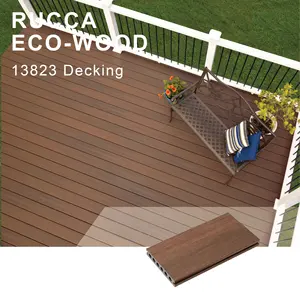 佛山Ruccawood胡桃木/仿古/柚木WPC户外塑料复合地板花园地板138 * 23毫米