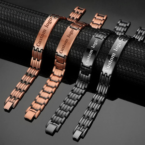 Gioielli biomagnetici <span class=keywords><strong>bracciali</strong></span> magnetici in rame con magneti a doppia fila personalizzati da <span class=keywords><strong>uomo</strong></span> - Product Image 3