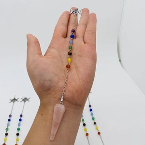 Usine pas cher <span class=keywords><strong>prix</strong></span> en gros en vrac pierre <span class=keywords><strong>de</strong></span> guérison <span class=keywords><strong>cristal</strong></span> Chakra pendule pendentif pour la méditation - Product Image 5