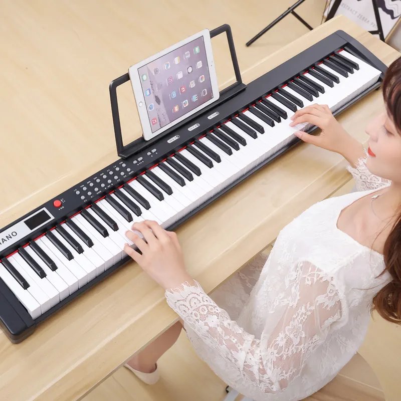 Keyboard 88 tombol, alat musik Keyboard Piano elektronik dengan mikrofon, instrumen musik Piano Organ elektronik