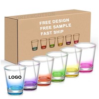 Verre à shot personnalisé avec logo, couleur néon, pour bar, restaurant, fête à domicile, verre à shot multicolore pour whisky
