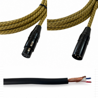 Câble de microphone XLR mâle-femelle OEM CH-R026 en tweed avec blindage spiralé, gaine en PVC et conducteur en cuivre sans oxygène