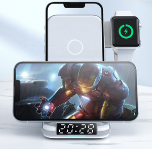 Despertador multifuncional con luz LED de carga, estación de carga inalámbrica 3 en 1 para <span class=keywords><strong>iPhone</strong></span> y Samsung - Product Image 5