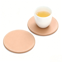 Cici – Lot de sous-verres modernes ronds en cuir PU écologique, personnalisables par gravure laser, diamètre 100 mm, pour bière et café – Vente chaude