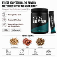 Poudre de mélange adaptogène Halal ISO HACCP Ashwagandha Reishi Rhodiola sans gluten, antioxydant, sac de 15 kg, COA, faible MOQ, expédition immédiate, OEM