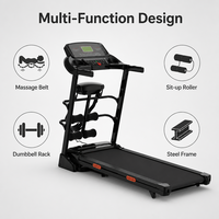 Tapis roulant semi-commercial intelligent électrique pliable en acier avec écran LED, moteur 1HP, vitesse 1-12 km/h