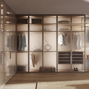 Armario de <span class=keywords><strong>ropa</strong></span> <span class=keywords><strong>Wish</strong></span> Cloakroom Furniture, armario vestidor negro con puerta de vidrio y luces LED - Product Image 5