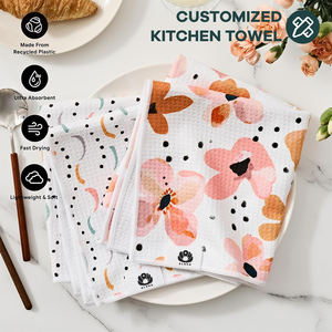 थोक वफ़ल बुनाई कपास कस्टम रसोई तौलिया थोक व्यक्तिगत रसोई तौलिया निर्माता पकवान तौलिए - Product Image 4