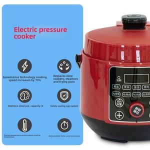 Cuisinière électrique à pression de petite taille 3L, haute pression, multifonctionnelle, 12-en-1, commande mécanique, protection contre la surchauffe - Product Image 2