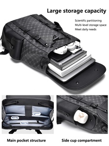 Vintage Casual Computer impermeabile zaino da scuola di lusso Bagpack da uomo College Laptop Designer zaino viaggio d'affari - Product Image 4