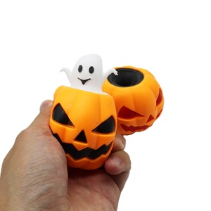Halloween LED Light up Squeeze Toy Ghost in Pumpkin Stress Relief Toy <b>Festive</b> Holiday Supplies Kids <b>Gift</b> - Product Image 2