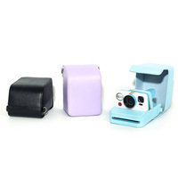Sac pour appareil photo en cuir pour appareil photo instantané Polaroid Now, étui de protection, couleur unie, rangement simple, accessoires pour appareil photo