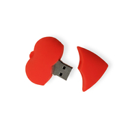Memoria USB Personalizada con Logotipo en Forma de Corazón, Memoria USB de Goma PVC al por Mayor, Memoria USB de 8GB 16GB 32GB