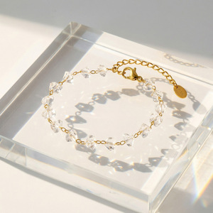 Zhongzhe - Cadena de Tobillo para Mujer, Diseño Irregular con Cuentas Transparentes, Acero Inoxidable 316, Chapado en Oro de 18K, Joyería de Moda Simple, Resistente al Agua, Regalo - Product Image 3