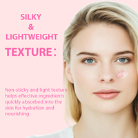 Crema de Ojos con Péptidos Rosados, Crema de Ojos con Péptidos Rosados con Ácido Hialurónico y Niacinamida para Antienvejecimiento, Iluminación y Ojeras