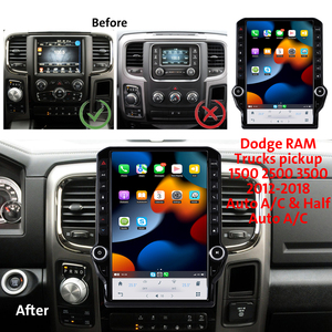 Reproductor de <span class=keywords><strong>DVD</strong></span> Estéreo para Auto con Pantalla Táctil de 10.4 Pulgadas para Dodge RAM Pickup 1500 2500 3500 2012-2018, Sistema Multimedia con Aire Acondicionado Automático y Semi-Automático - Product Image 2