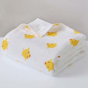 6-Layer Cotton High Density Breathable <b>Muslin</b> Cotton Baby <b>Swaddle</b> <b>Blanket</b> 110*110cm Baby Bath Towel - Product Image 4