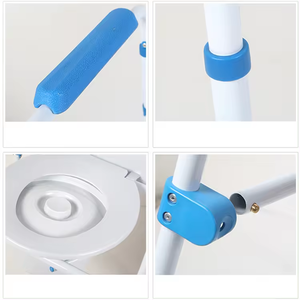 Kursi mandi Commode lipat aluminium dengan Bedpan, perawatan rumah atau perawatan kesehatan kursi Toilet kursi commode orang tua anak-anak cacat - Product Image 6